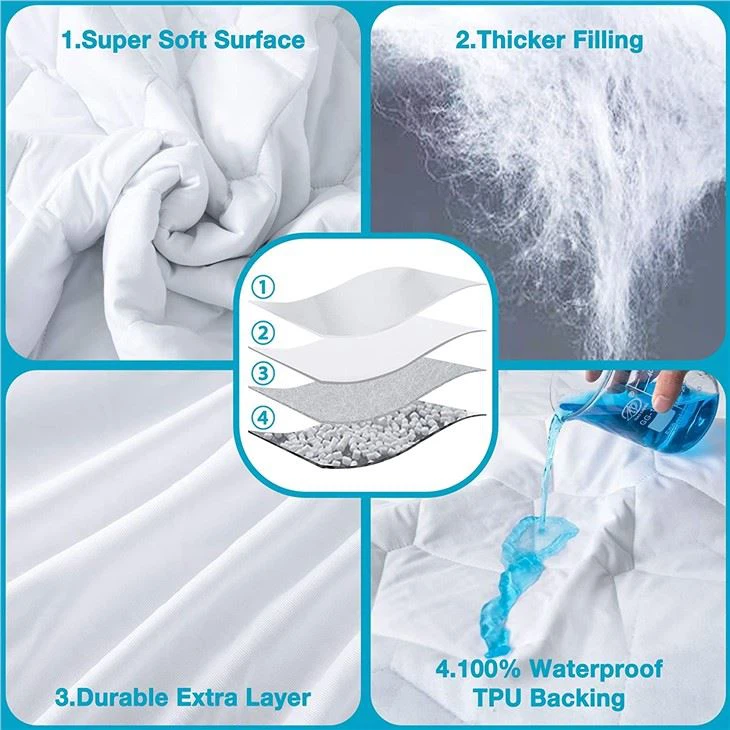 Waterproof Breathable Noiseless Mattress Pad